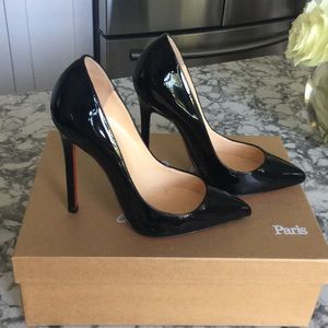Christian louboutin black pigalle 120 patent calf